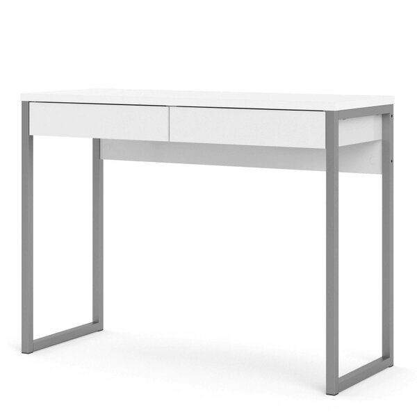 Wyld Haus Billabong White Gloss Office Desk 2 Drawers