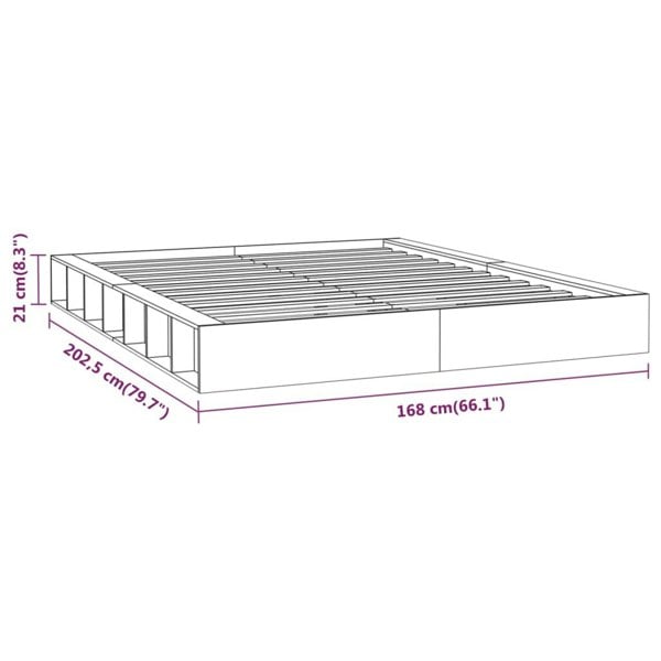 Berkfield Bed Frame 150x200 cm King Size Solid Wood
