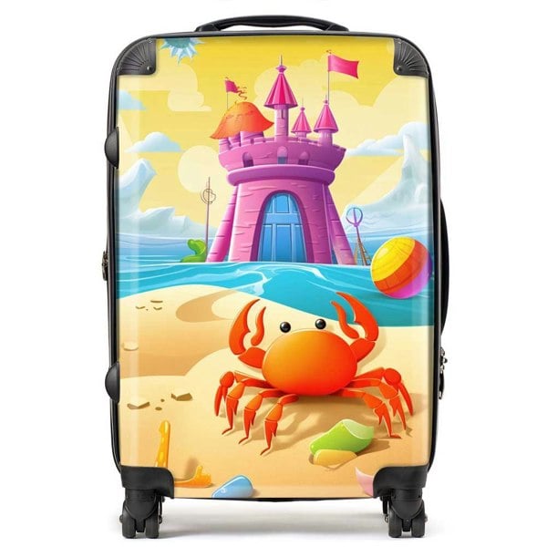 Warren Reed Orange Crab On A Beach Holiday Suitcase