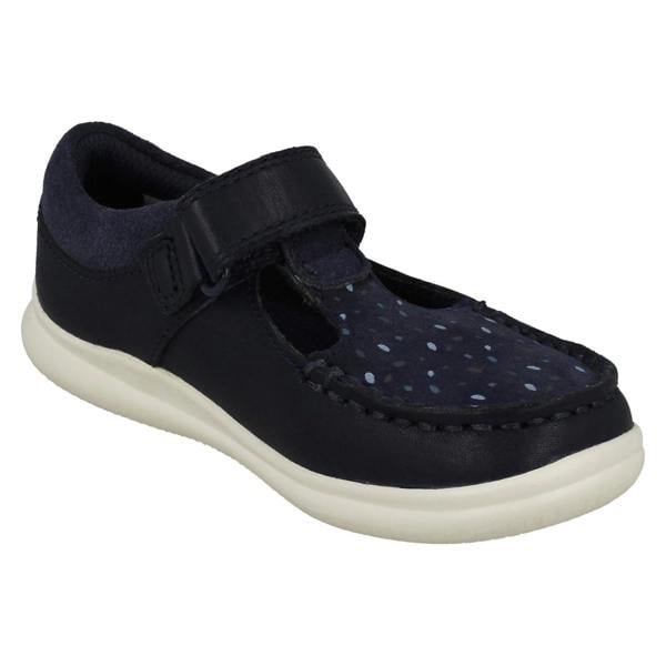 Clarks Girls Clarks Spotty Detailed T-Bar Shoes Crest Moc