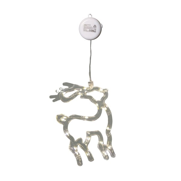 Samuel Alexander 19cm Battery Operated Light up Christmas Reindeer Window Decoration with Warm White LEDs