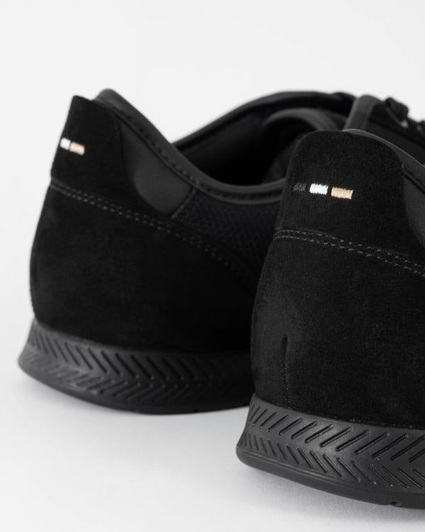 BOSS Orange Nitan Mens Mixed Material Trainers with Ridged Outsole - Black 005