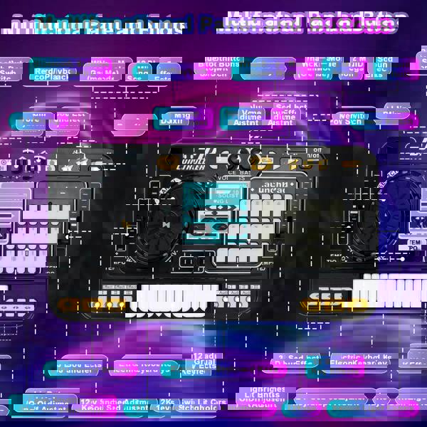 deAO Kids DJ Music Mixer Table Set – Interactive DJ Toy with Microphone, Disco Lights, 100+ Sounds & Rechargeable Recording Board