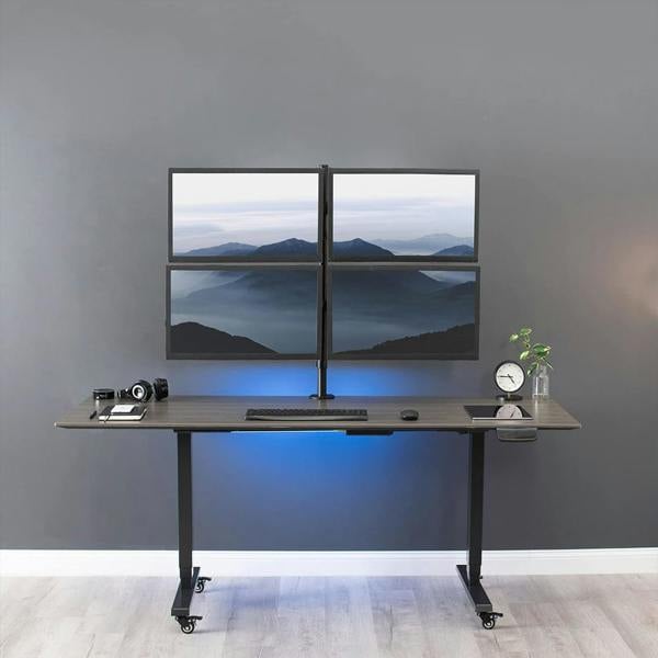 Havendro Carbon Steel Quad Monitor Stand, Adjustable 4-Screen Mount for 14-28" Displays
