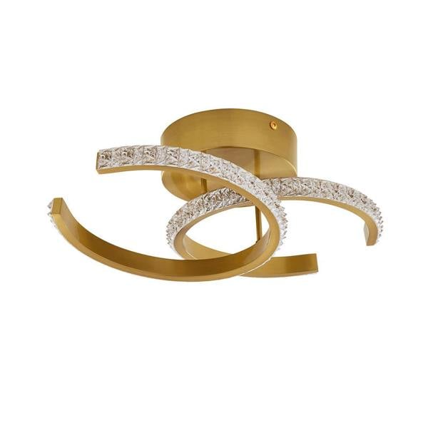 Pagazzi Lighting Veloria Satin Brass LED Flush Ceiling Light