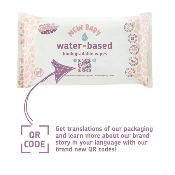 Kinder by Nature Water-Based Baby Wipes - 56 wipes x 12 packs