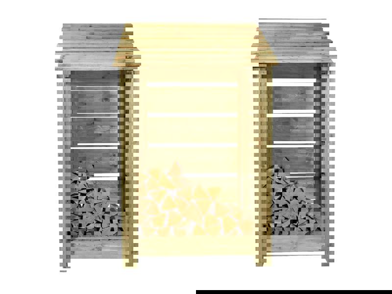 Arbor Garden Solutions Slatted wooden log store W-79cm, H-126cm or 180cm, D-88cm