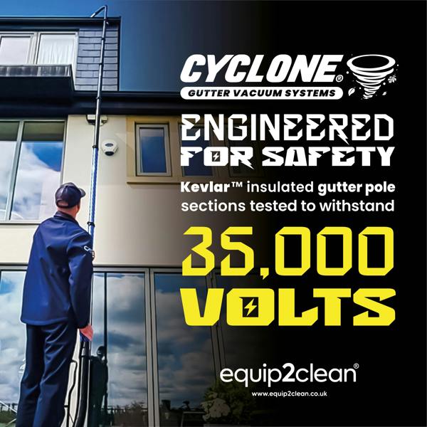 Equip2clean Cyclone 1700W Lightweight Gutter Vacuum  37L