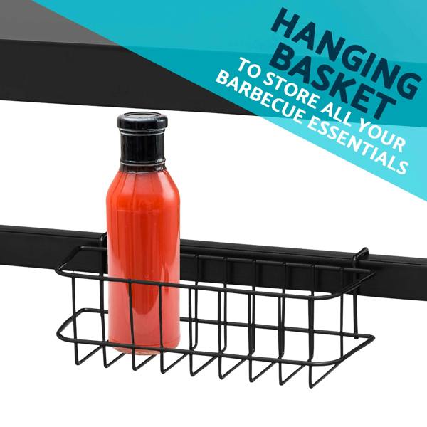 Dellonda DG45 Barbecue Trolley Action shot - hanging - basket