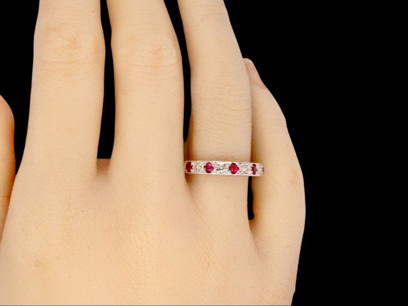 Vintage Tom A Ruby and Diamond Eternity Ring