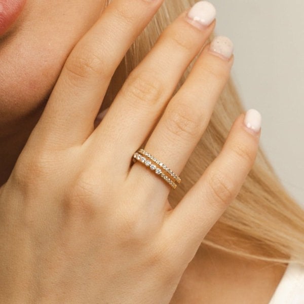 Illuminess™ Sterling Silver Combi Stack Ring image 2