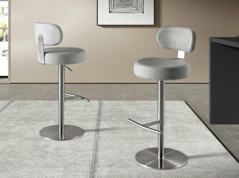 Angel Cerdá Swivel Stool in Light Grey Marbled Fabric 4230