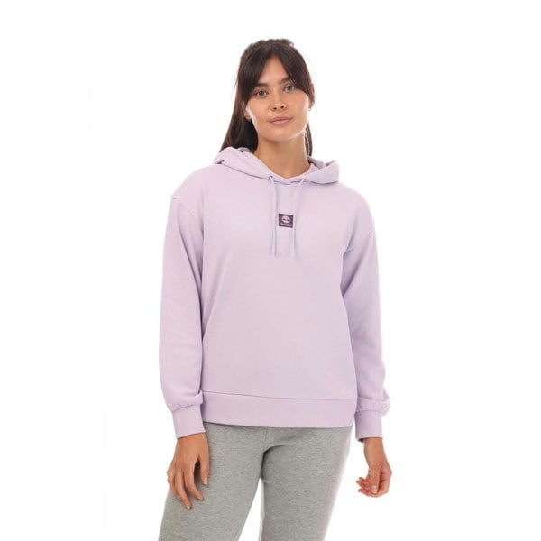 Timberland Womens/Ladies Stacked Logo Loop Back Hoodie - Lilac