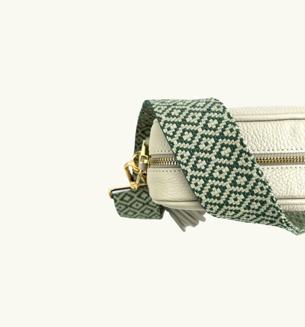 Apatchy London Pistachio Cross-Stitch Bag Strap