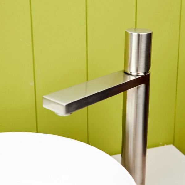 Flode Limingen | High Rise Mono Basin Mixer Tap | Brushed Steel