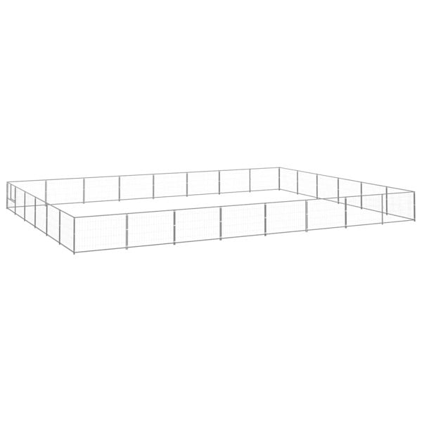 Berkfield Dog Kennel Silver 48 m2 Steel