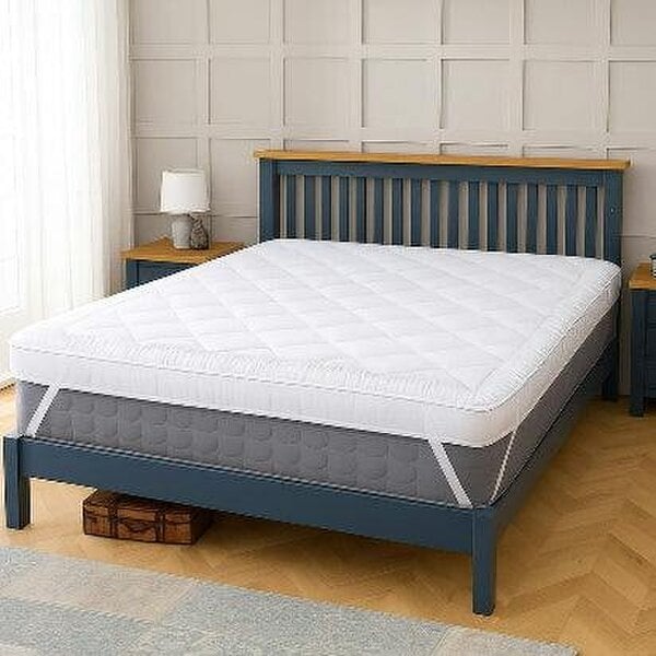 Neo King Size Mattress Topper Soft Memory Foam Plush Bounce Fibre Breathable Diamond Quilted Fabric AntiSlip Corner Straps Secure Fit All Bed Sizes