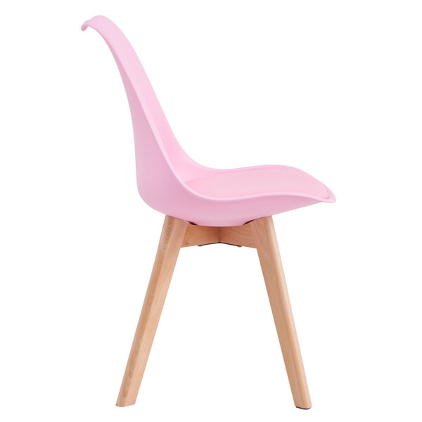 Set of 2 Dining Chairs with Solid Wooden Legs and Seat Cushion Pad Eva
