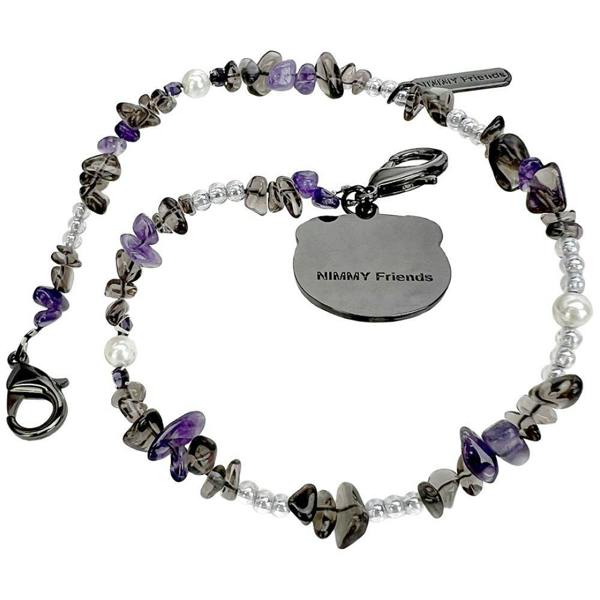 Nimmy Friends Nimmy Big Eye Cute Pet Black Cat Mobile Phone Chain Bag Charm Crystal Bracelet Black - N-CXMC-SL-03