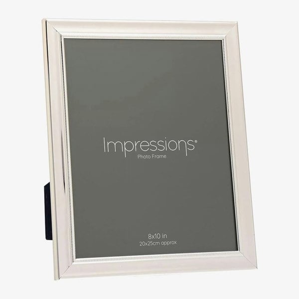 T. H. Baker Impressions Silverplated Beaded Edge 8x10 Inch Photo Frame FS128180