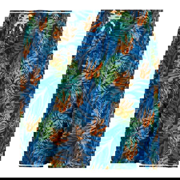 Regatta Mens Loras Tropical Leaves Swim Shorts - Navy - 