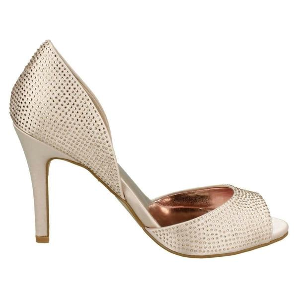 Anne Michelle Ladies Anne Michelle Diamante Peep Toe High Heels