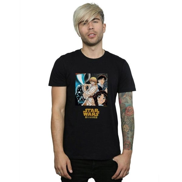 Star Wars Mens Anime Poster T-Shirt - Black