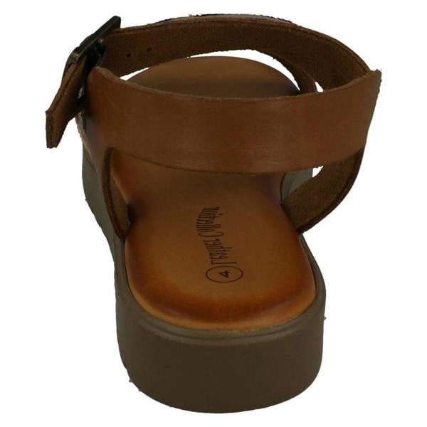 Leather Collection Ladies Leather Collection Flatform Sandals F00204