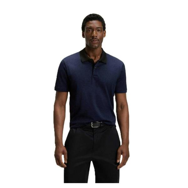 Boss Mens Regular Polo Shirt - Dark Blue - 