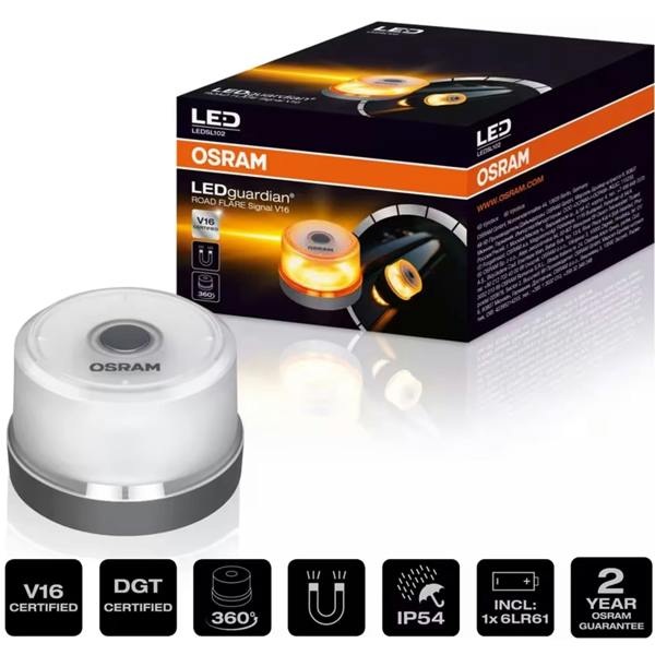 Osram Road Flare Signal V16 LED Guardian - DGT 3.0 Certified Mandatory in Spain