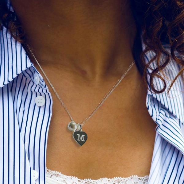 Aye Do Gifts Personalised Silver Mini Heart & Pearl Necklace