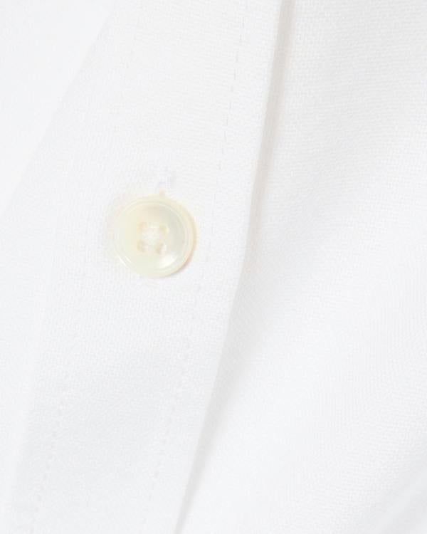 Lacoste Regular Fit Mens Oxford Shirt - White/White 800 | CHO | Designer Mens Short Sleeve Shirts