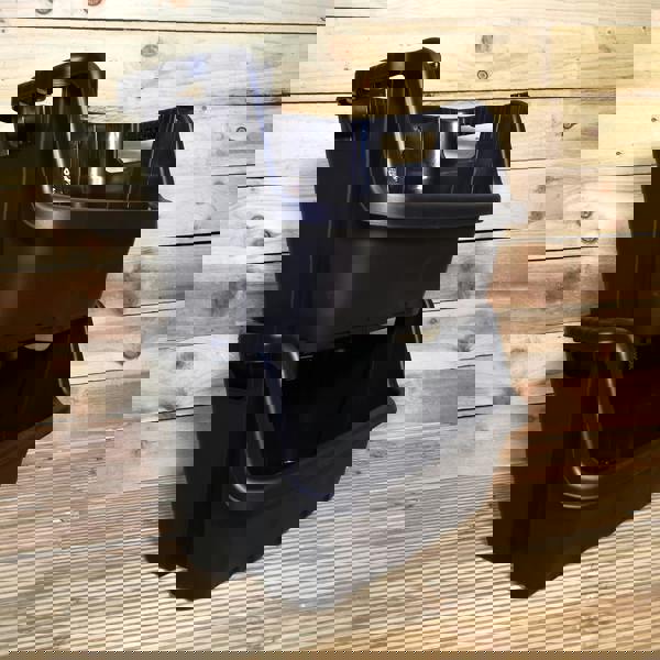 Samuel Alexander Pack of 2 / 59 x 41 x 36cm Heavy Duty Plastic Stackable Crates / Pick Bins with Handles