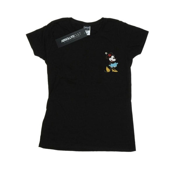 Disney Womens/Ladies Minnie Mouse Kick Chest Cotton T-Shirt - Black