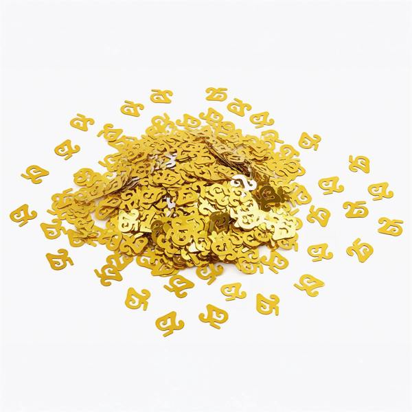 25th Birthday Gold Metallic Confetti Set for Party Tables and Celebration Displays image 5