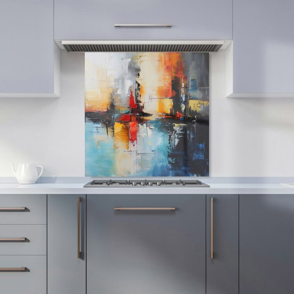 Warren Reed - Designer Reflective Splendour: City In Abstract Kitchen Splashback