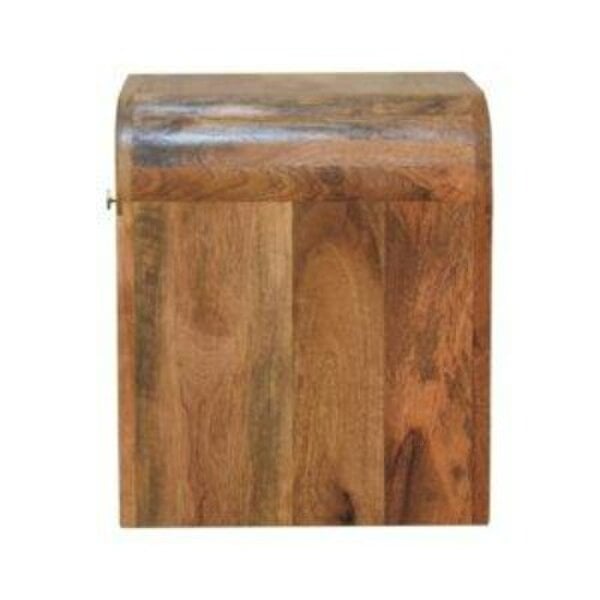 Wyld Haus Tende Curved Minimalist Mango Wood Bedside Table with Drawer