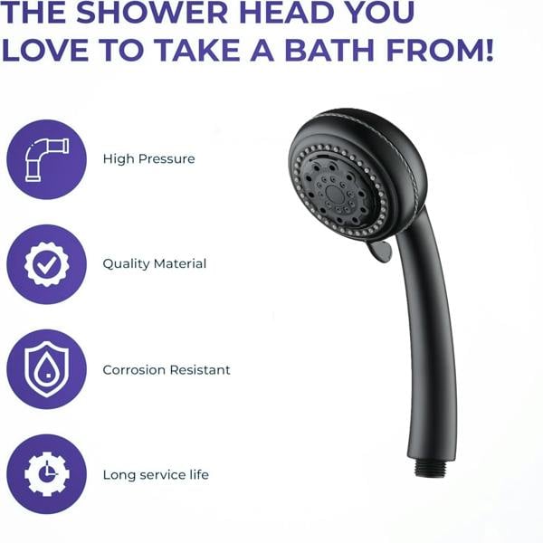 Blue Canyon Black 3 Mode Shower Spray Handset - Shower Head