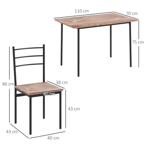 Wyld Haus Kaloro Metal And Wooden Black 5 Piece Space Saving Dining Table And Chair Set