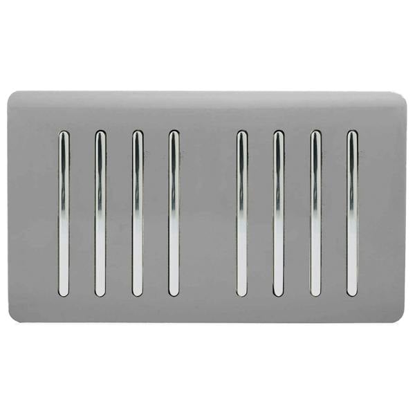 Trendi Switch 8 Gang 1 or 2 Way Light Switch in Light Grey