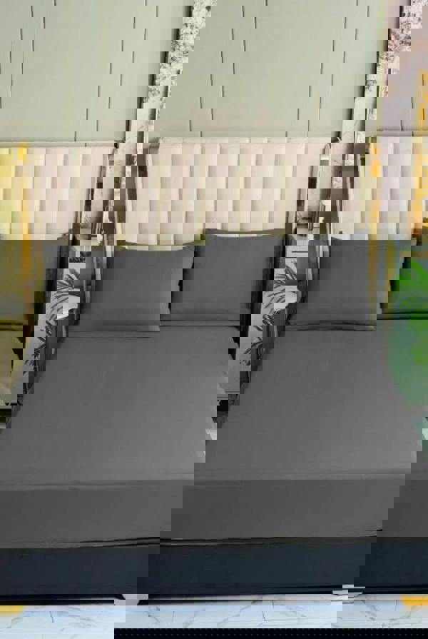 Ezysleep 100% Egyptian Cotton Grey Fitted Sheet