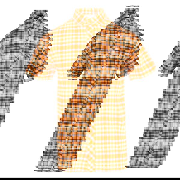 Regatta Mens Checked Packaway Travel Shirt - Persimmon - 