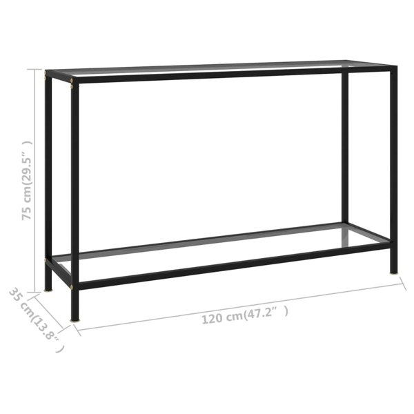 Berkfield Console Table Transparent 120x35x75 cm Tempered Glass