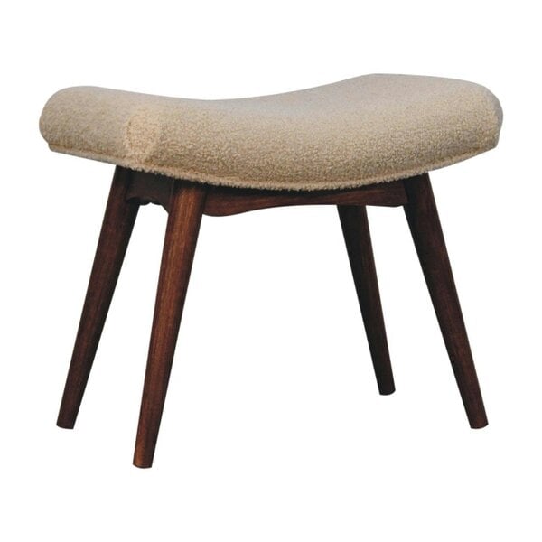 Wyld Haus Bolzano Caramel Boucle Cream Curved Bench