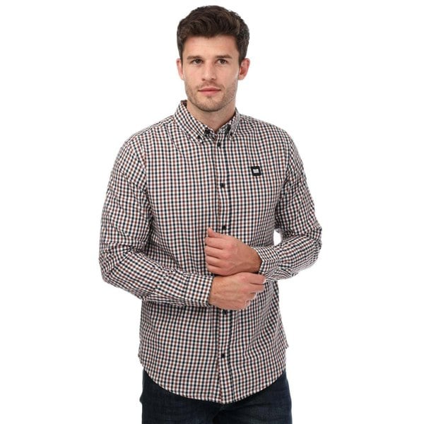 Weekend Offender Mens Barbaro Checked Shirt - Brown