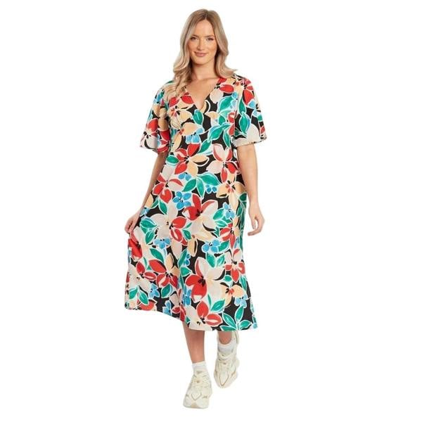 Influence Womens/Ladies Floral A-line Midi Dress - Red/Multicoloured - 