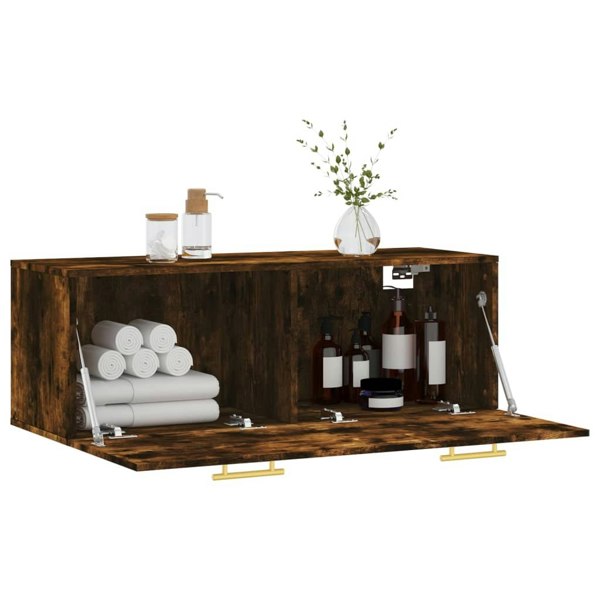 Berkfield Wall Cabinet Smoked Oak 100x36.5x35 cm Engineered Wood