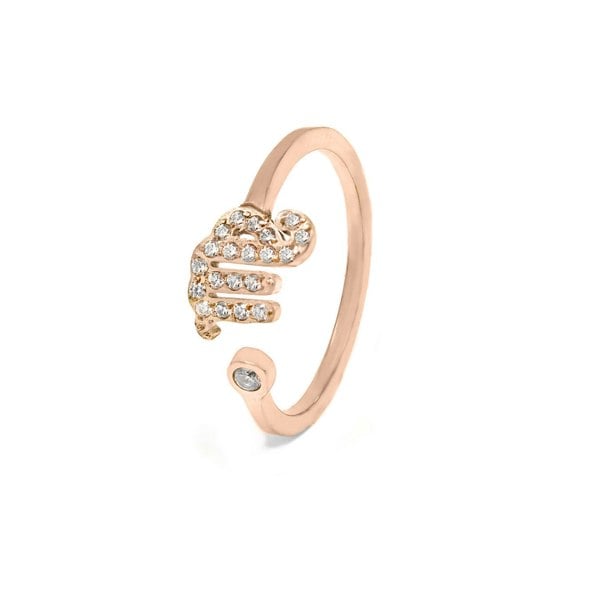 Say It With Virgo Ring with CZ Stones - Rose Gold Plated