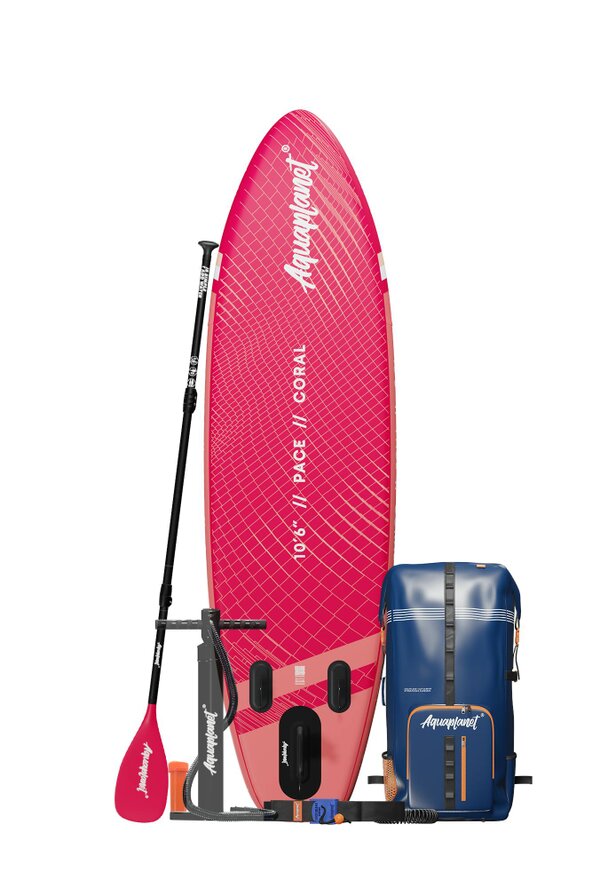 Aquaplanet PACE 10'6" Inflatable Paddle Board Package - Coral