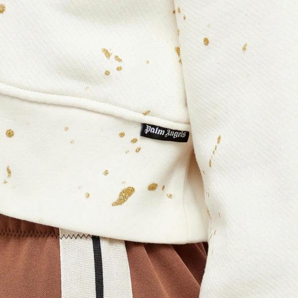 Palm Angels Pxp Painted Cropped Crewneck Butter L